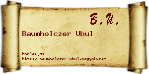 Baumholczer Ubul névjegykártya